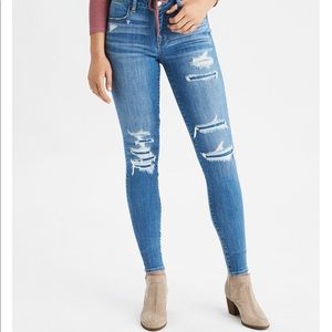 barely worn, blue, skinny jeans